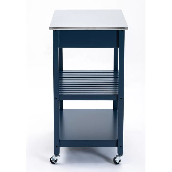 Kitchen Island Table: 30.5'' Wide Rolling Kitchen Cart with Stainless Steel Top