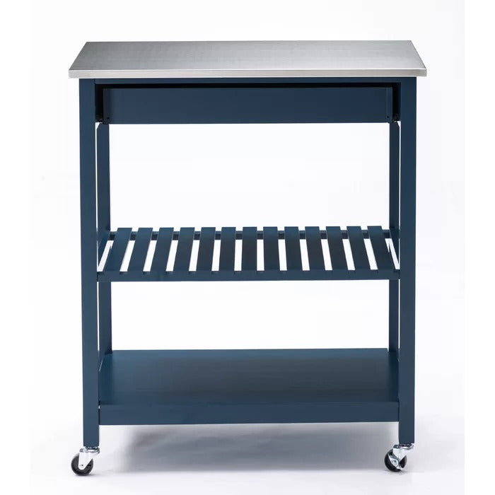 Kitchen Island Table: 30.5'' Wide Rolling Kitchen Cart with Stainless Steel Top