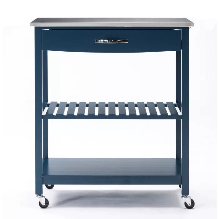 Kitchen Island Table: 30.5'' Wide Rolling Kitchen Cart with Stainless Steel Top