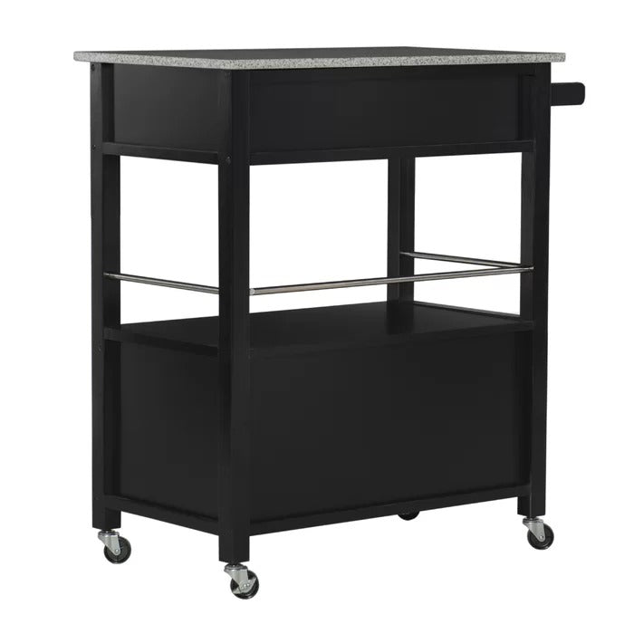 Kitchen Island Table: 30'' Wide Rolling Kitchen Cart with Granite Top