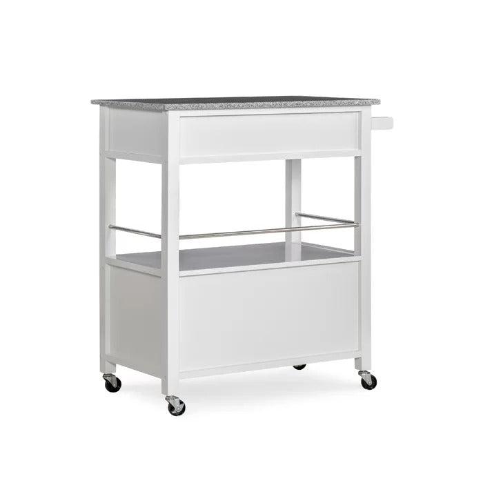 Kitchen Island Table: 30'' Wide Rolling Kitchen Cart with Granite Top