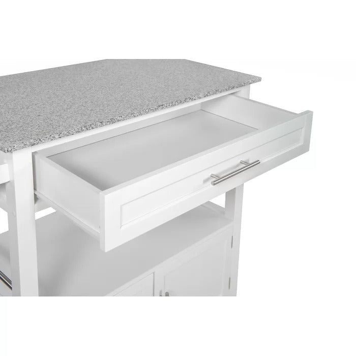 Kitchen Island Table: 30'' Wide Rolling Kitchen Cart with Granite Top