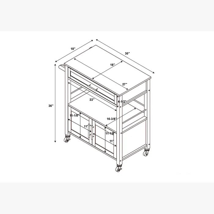 Kitchen Island Table: 30'' Wide Rolling Kitchen Cart with Granite Top
