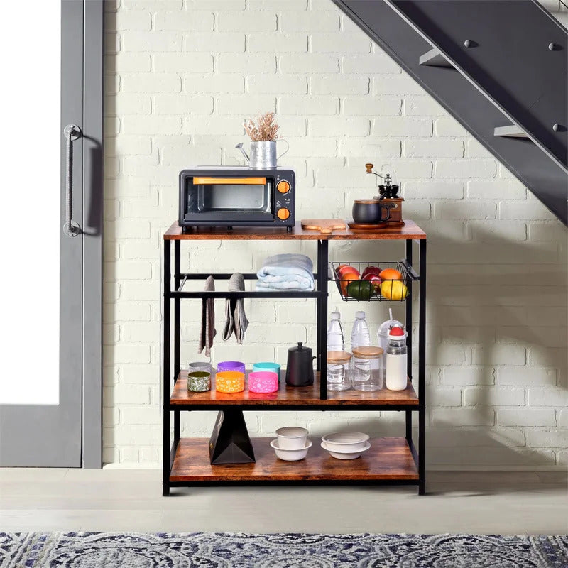 Kitchen Racks: 15.75'' Wood Shelving Kitchen Rack
