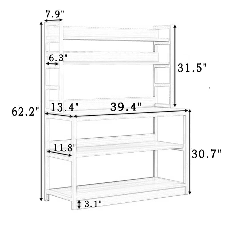 Kitchen Racks 39.4'' Wood Standard Kitchen Rack
