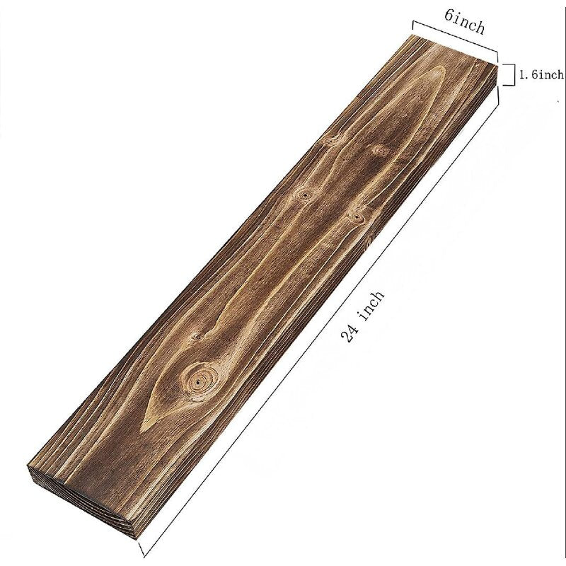 Kitchen Shelves : 2 Piece Pine Solid Wood Floating Shelf (Set of 2)