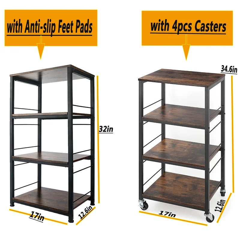 Kitchen Shelves 34 H x 17 W x 12.6'' D Shelving Unit