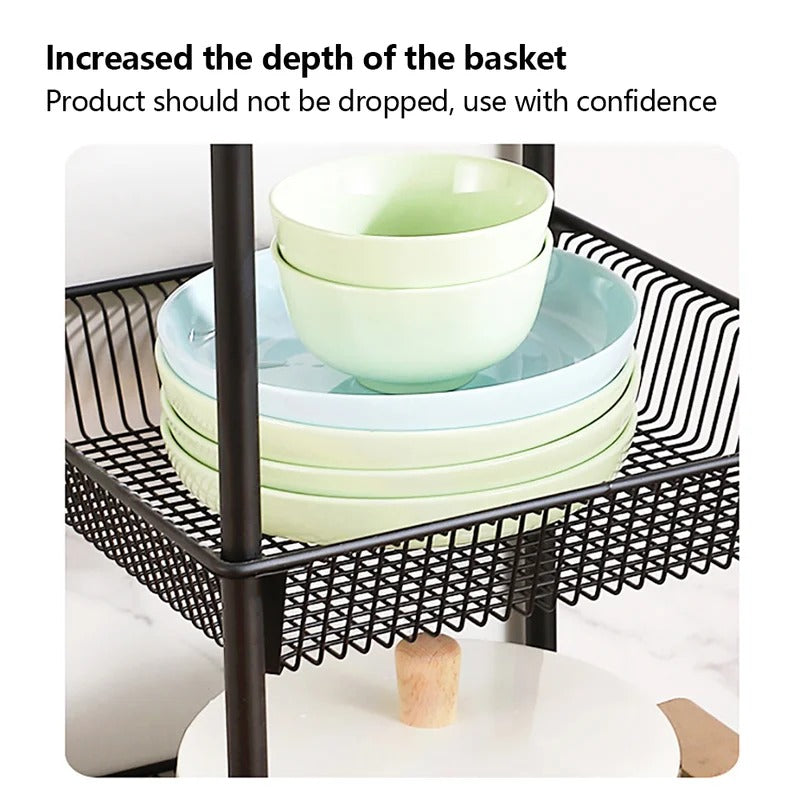 Kitchen Racks: Bomessi 5-Tier Multi-Functional Rolling Storage Shelves