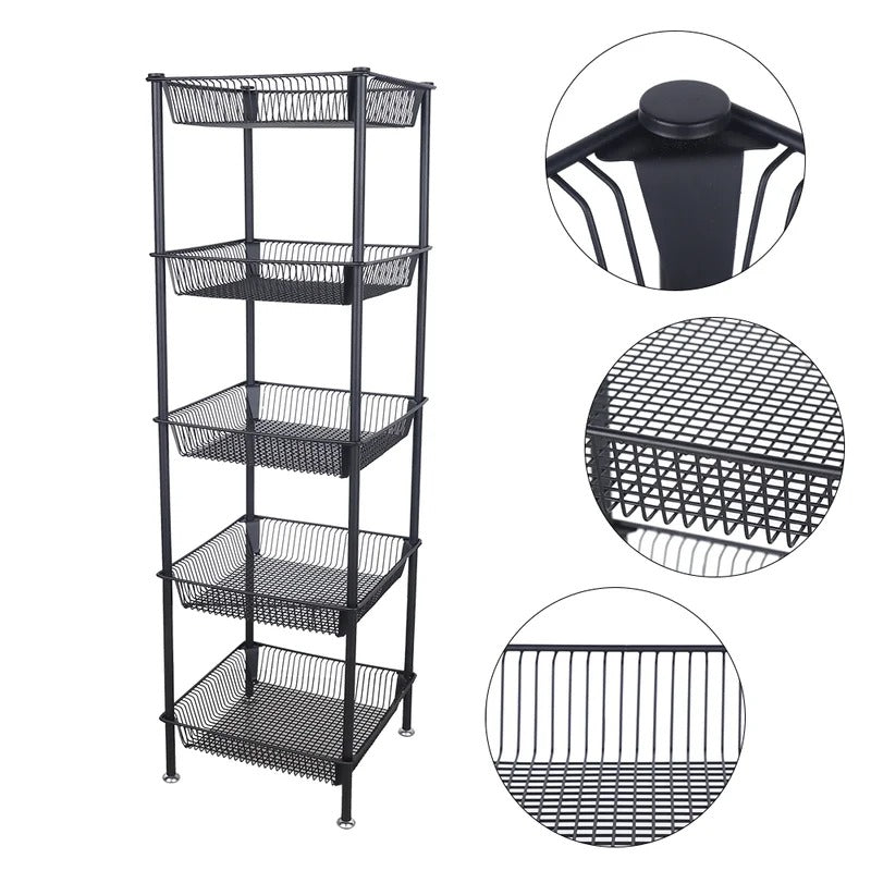 Kitchen Racks: Bomessi 5-Tier Multi-Functional Rolling Storage Shelves