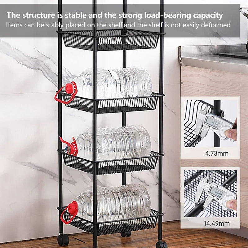 Kitchen Racks: Bomessi 5-Tier Multi-Functional Rolling Storage Shelves