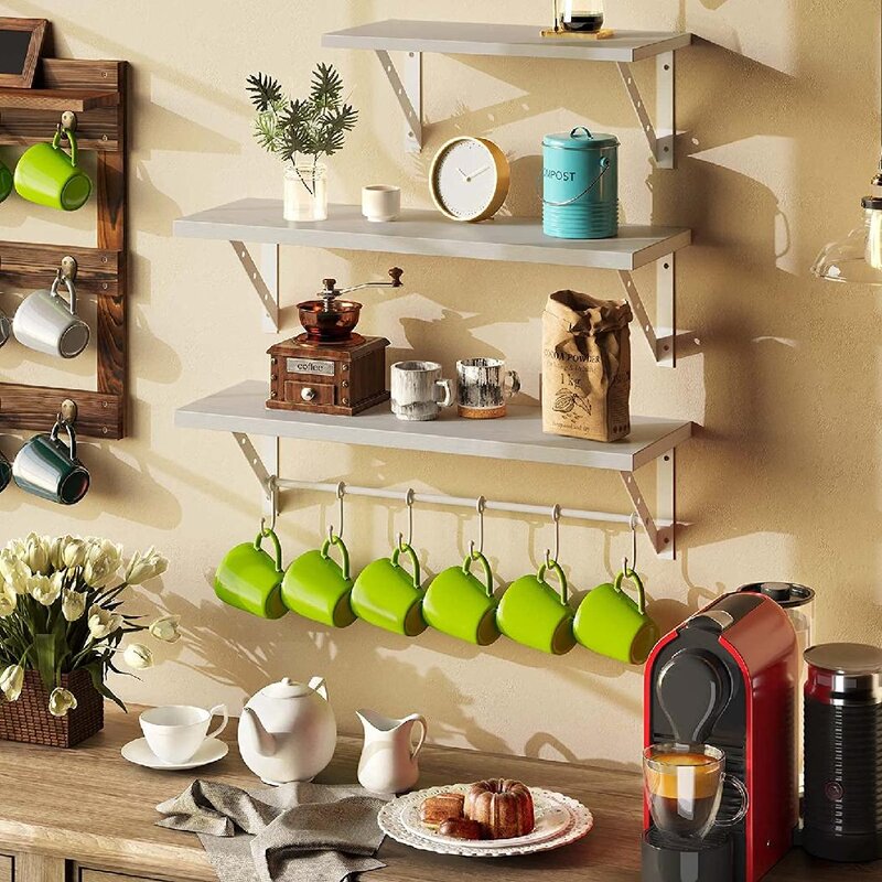 Kitchen Shelves : Floating Wall & Kitchen Shelves Mounted Multifunctional Storage Shelf
