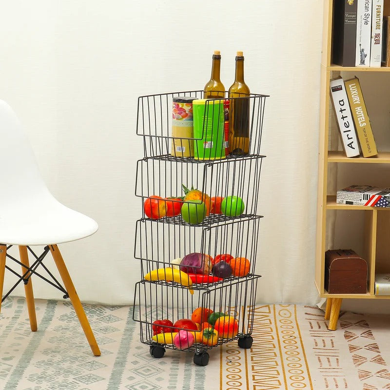 Kitchen Racks: Florida 31.49" H x 10.62" W x 13.38" D Market Basket Kitchen Storage Rack