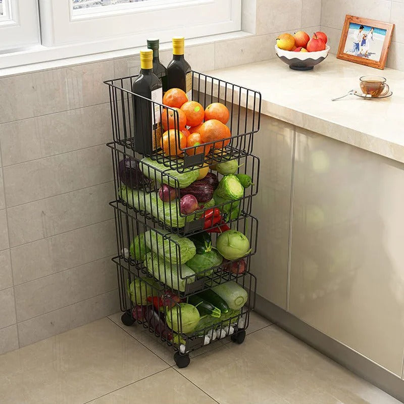 Kitchen Racks: Florida 31.49" H x 10.62" W x 13.38" D Market Basket Kitchen Storage Rack