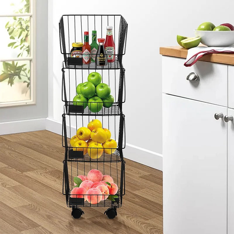 Kitchen Racks: Florida 31.49" H x 10.62" W x 13.38" D Market Basket Kitchen Storage Rack