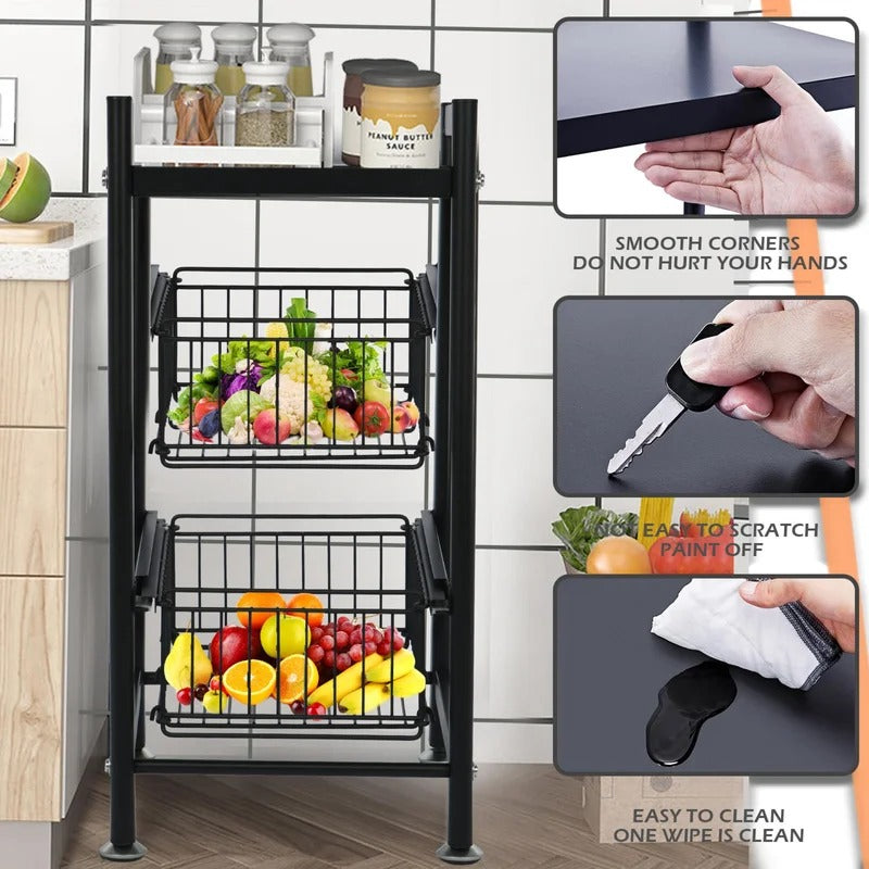 Kitchen Racks: Gellan 24" H x 15" W x 11.8" D Kitchen Storage Rack