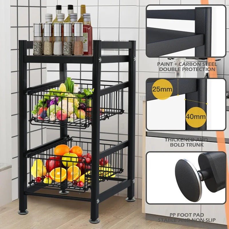 Kitchen Racks: Gellan 24" H x 15" W x 11.8" D Kitchen Storage Rack