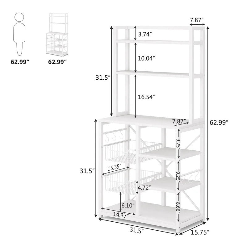 Kitchen Racks: Jeyufo 62.99" H x 31.5" W x 15.75" D Storage Rack