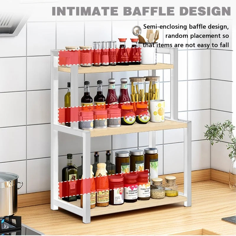 Kitchen Shelves: Kingfing Tero 25" H x 17.7" W x 8.7" D Multi-Functional Condiment Rack