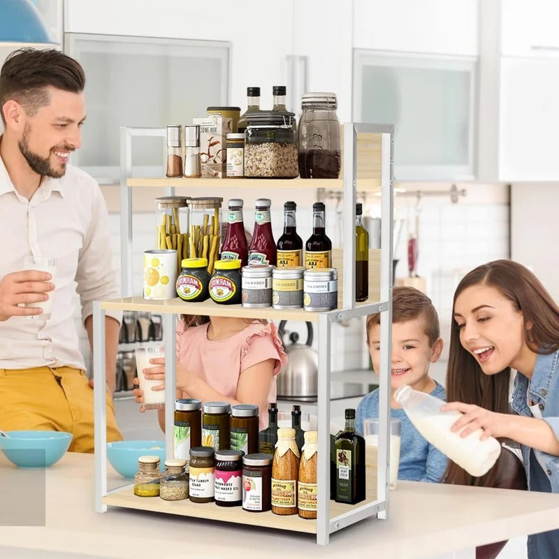 Kitchen Shelves: Kingfing Tero 25" H x 17.7" W x 8.7" D Multi-Functional Condiment Rack