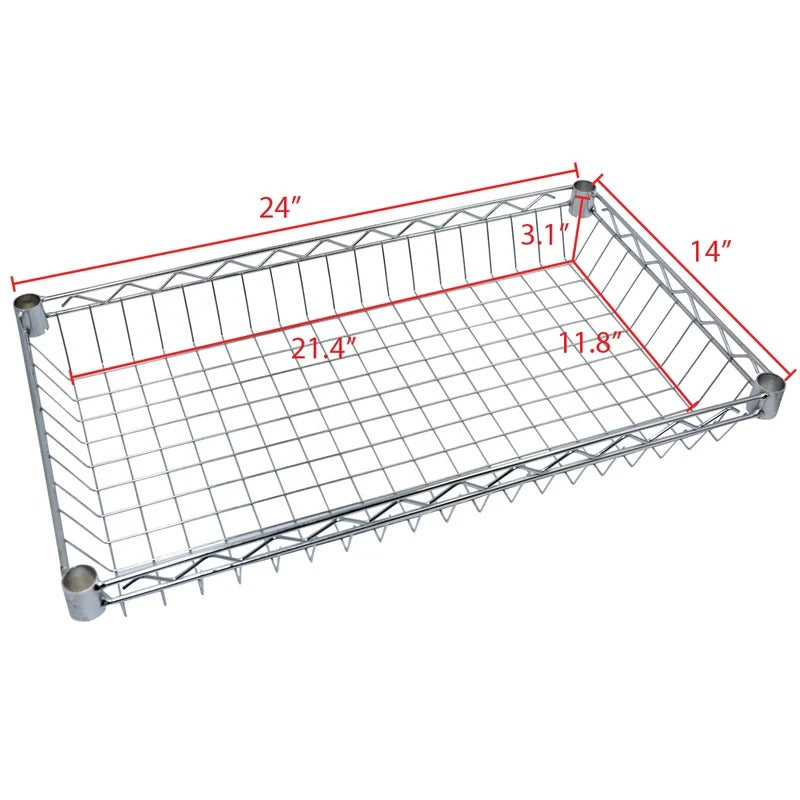 Kitchen Shelves: Pegani 60" H x 24" W x 14" D Wire Shelving with Baskets