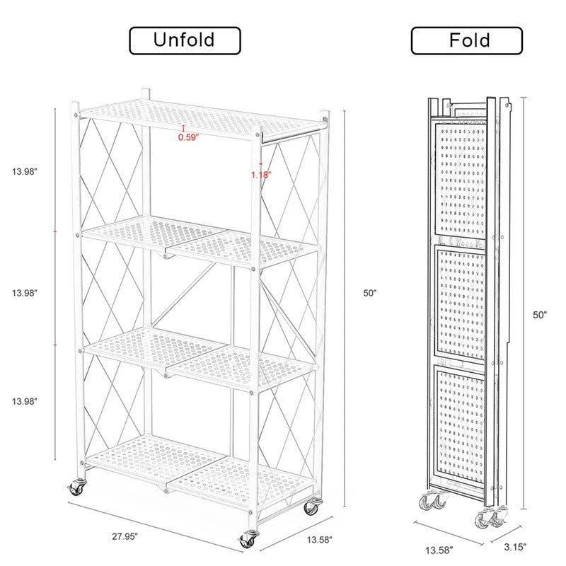 Kitchen Racks: Terifin 50" x 27.95" x 13.58" Storage Rack