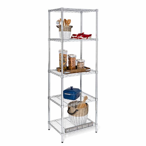 Kitchen Storage Unit: Bervill Five-Tier Chrome Shelving Unit