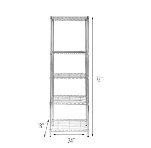 Kitchen Storage Unit Bervill Five-Tier Chrome Shelving Unit