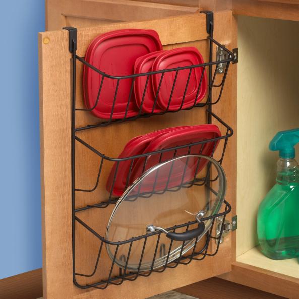Kitchen Storage Unit: Diversified Over the Cabinet 3 Tier Lid Holder