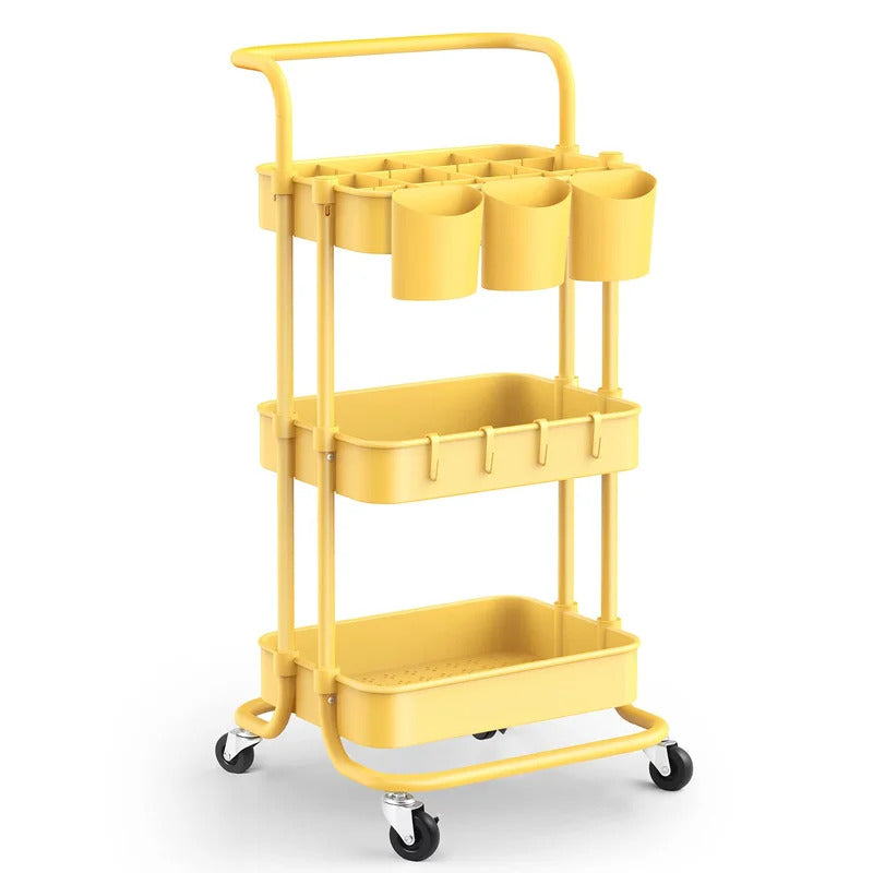 Kitchen Trolley: 16.9'' Steel Kitchen Cart with Locking Wheels