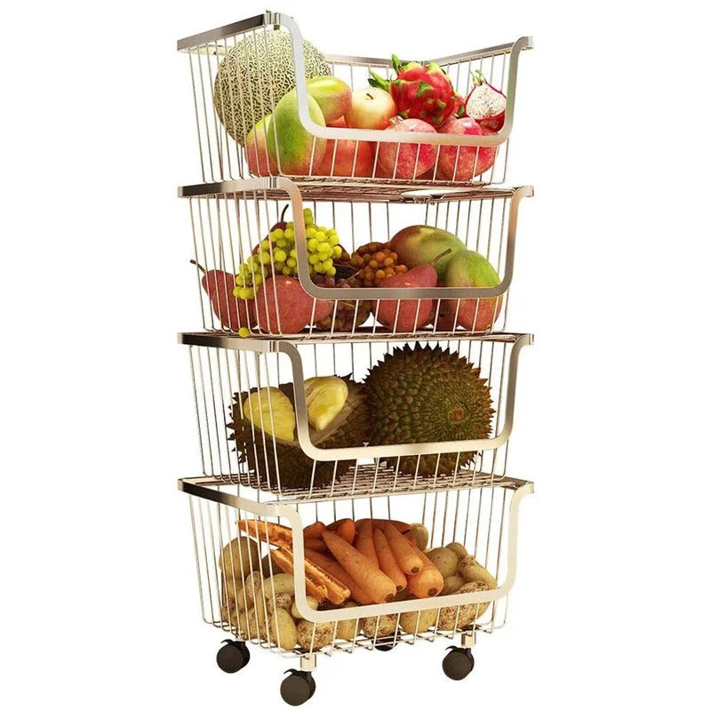 Kitchen Trolley: 16'' Stainless steel