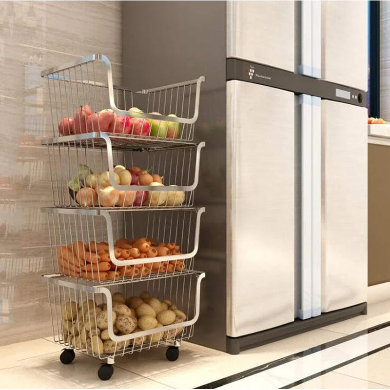 Kitchen Trolley: 16'' Stainless steel