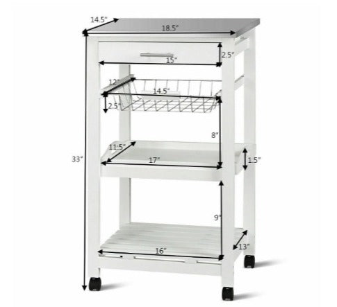 Kitchen Trolley 18.5'' Kitchen Cart