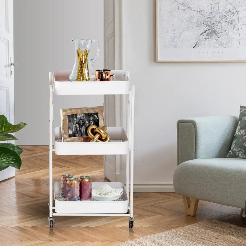 Kitchen Trolley: 18'' Stainless Steel Kitchen Cart with Aluminum Top