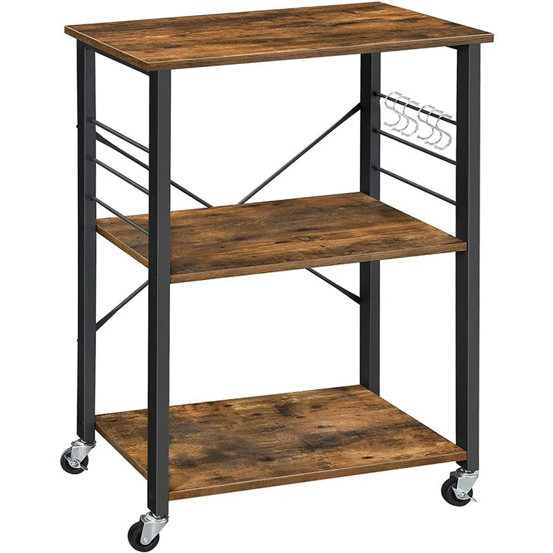 Kitchen Trolley: 23.6'' Kitchen Cart with Locking Wheels