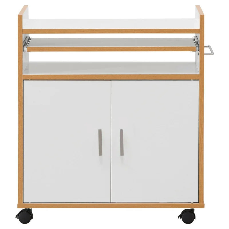 Kitchen Trolley: 24'' Kitchen Cart with Locking Wheels