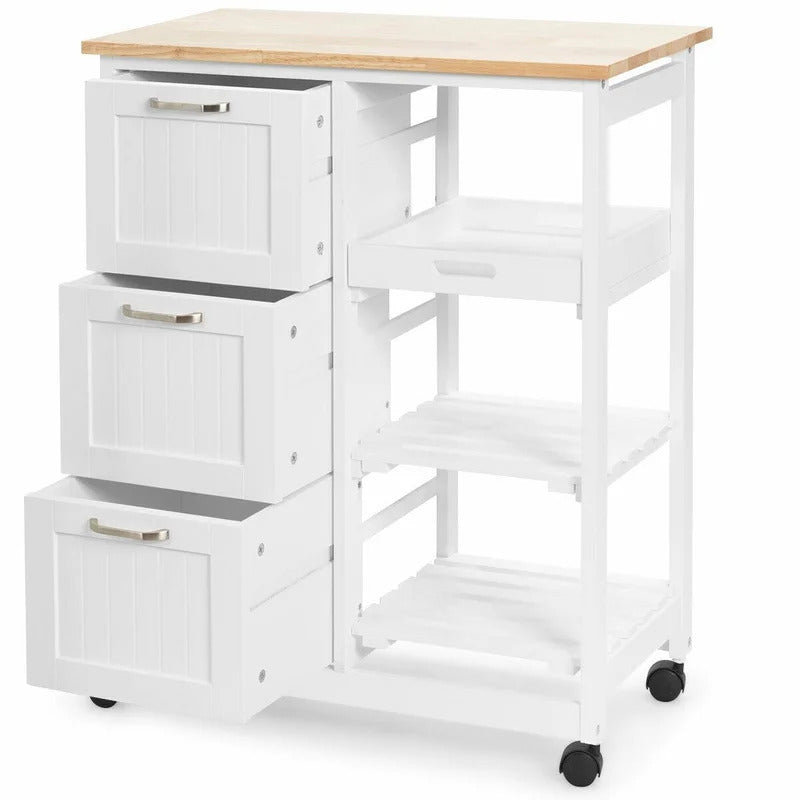 Kitchen Trolley: 26.5'' with Locking Wheels