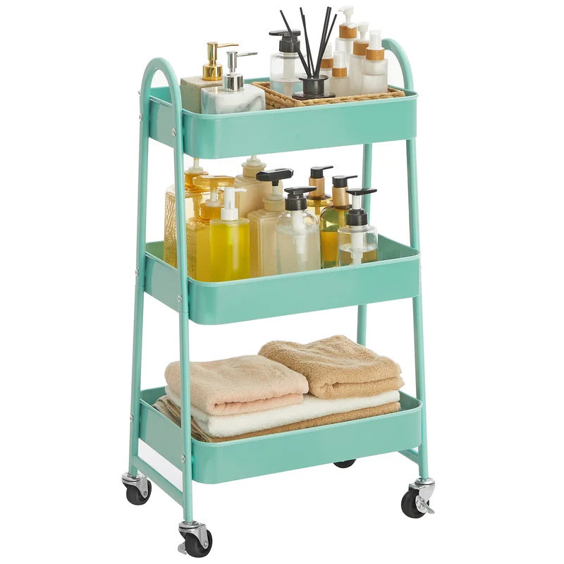 Kitchen Trolley: 3-Tier Rolling, Metal Kitchen Storage Trolley