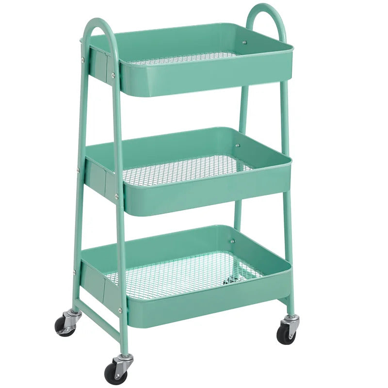 Kitchen Trolley: 3-Tier Rolling, Metal Kitchen Storage Trolley
