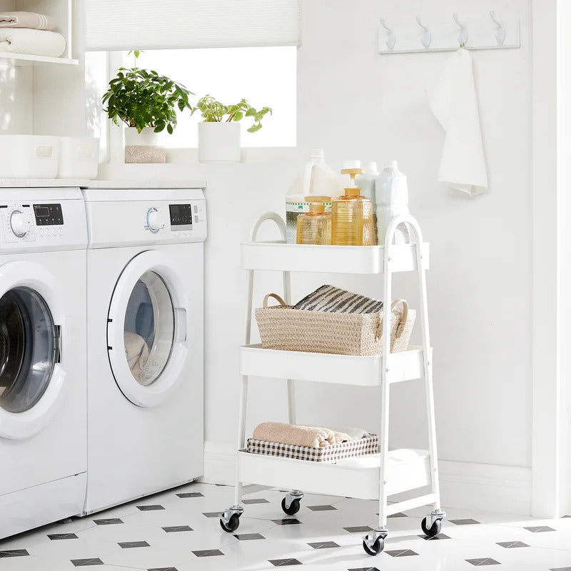 Kitchen Trolley: 3-Tier Rolling, Metal Kitchen Storage Trolley