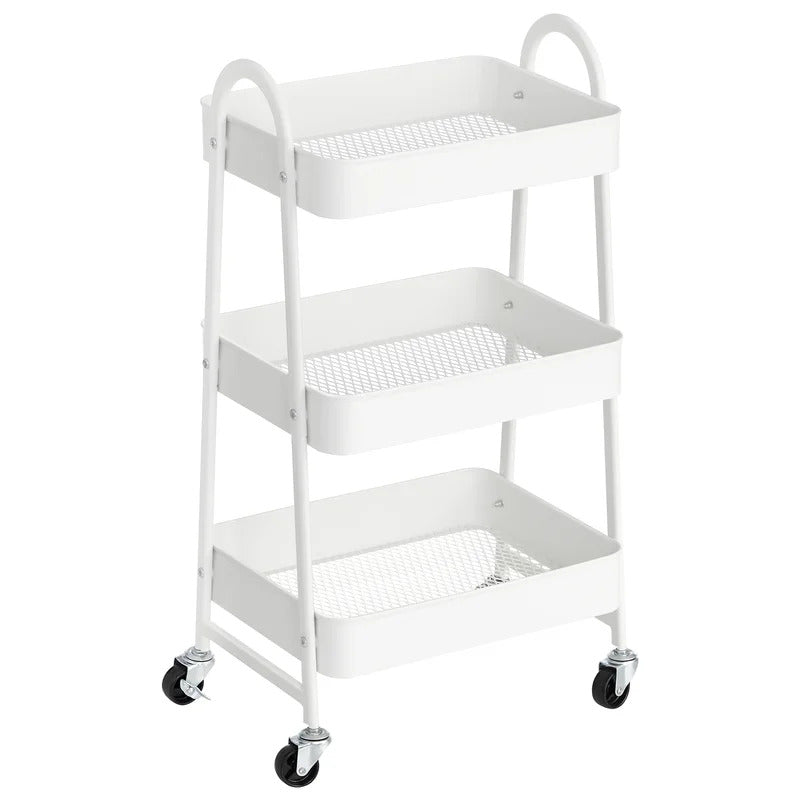 Kitchen Trolley: 3-Tier Rolling, Metal Kitchen Storage Trolley