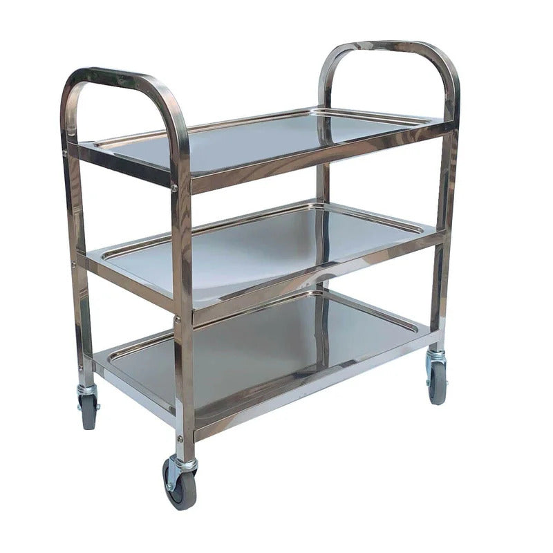 Kitchen Trolley: 30'' Rolling Stainless Steel Cart