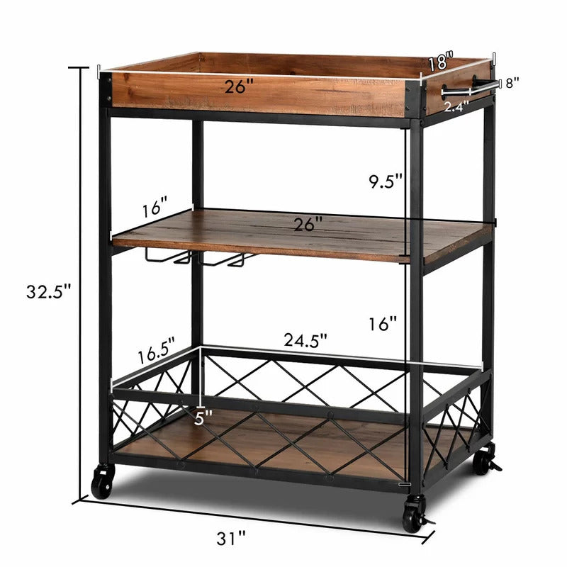 Kitchen Trolley: 31'' Kitchen Cart