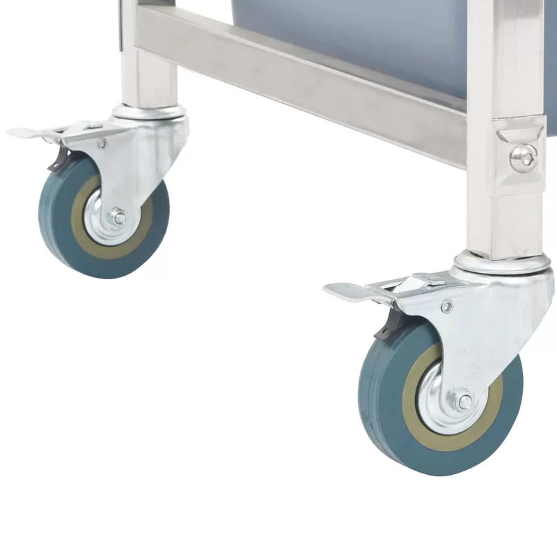 Kitchen Trolley: 34.25'' Stainless Steel Kitchen Cart with Locking Wheels