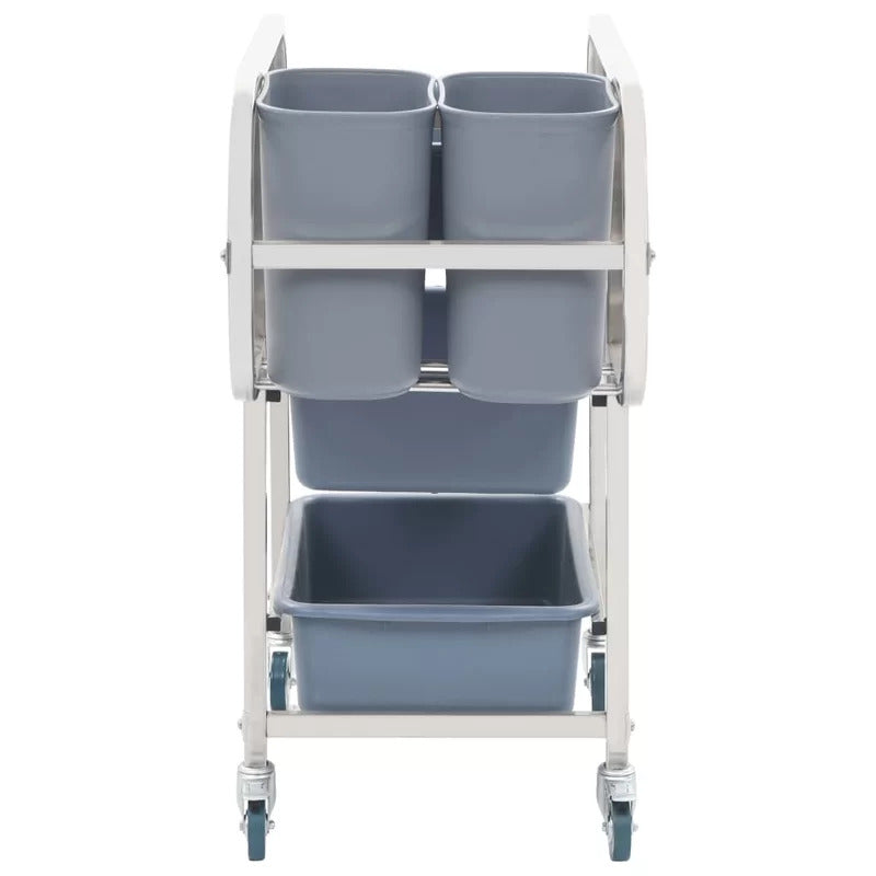 Kitchen Trolley: 34.25'' Stainless Steel Kitchen Cart with Locking Wheels