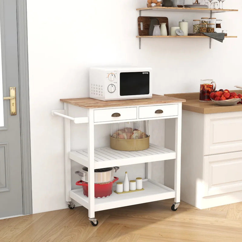 Kitchen Trolley: 34'' Solid Kitchen Cart