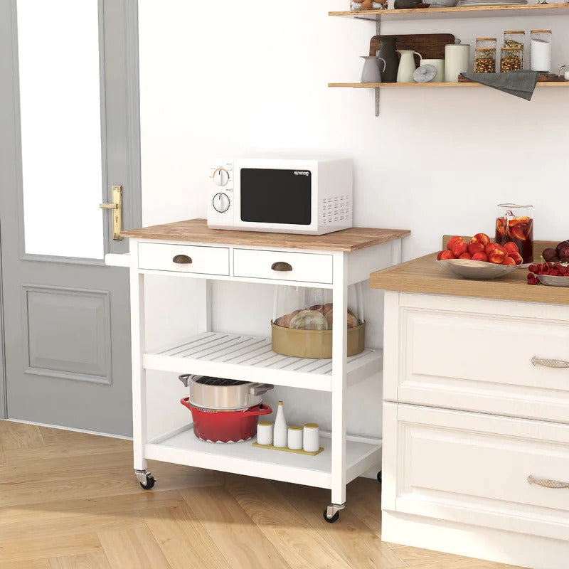 Kitchen Trolley: 34'' Solid Kitchen Cart