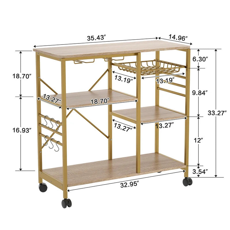 Kitchen Trolley: 35.43'' Standard Kitchen Cart