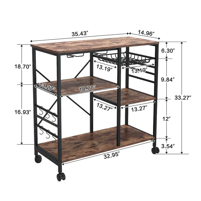Kitchen Trolley: 35.43'' Standard Kitchen Cart