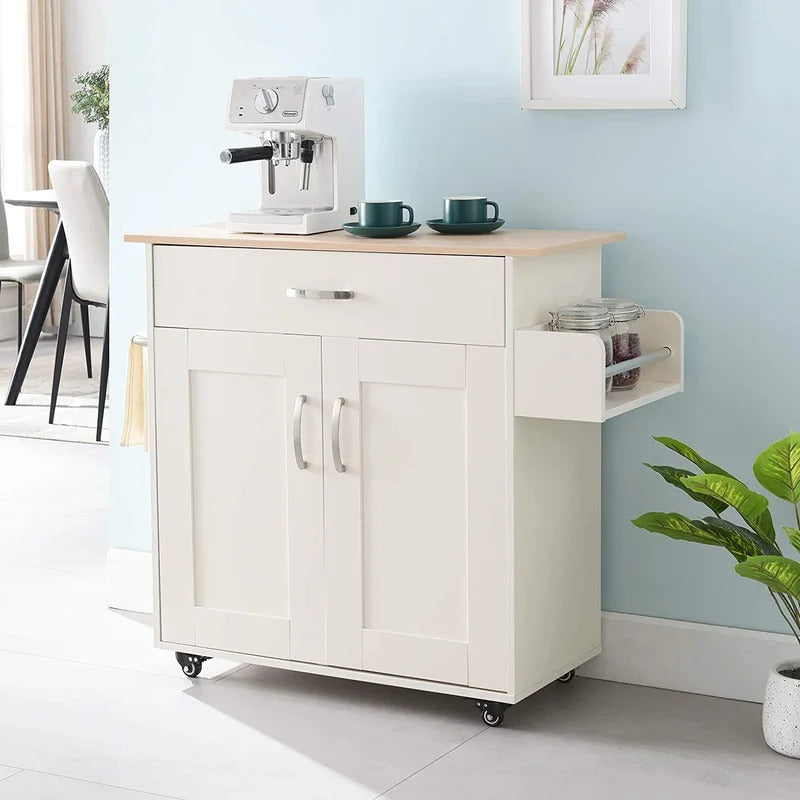 Kitchen Trolley: 35.4'' with Locking Wheels