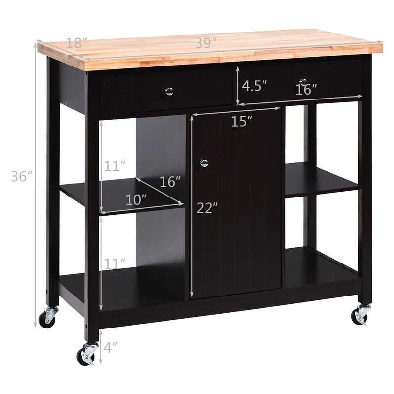 Kitchen Trolley: 39'' Kitchen Cart